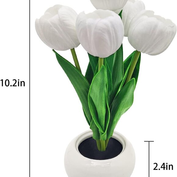 Flower Table Lamp Tulip Desk LED Night Light for Home Living Room Decor Artifici - Picture 2 of 9